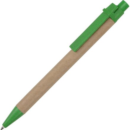 Ручка шариковая автоматическая "Эко 3.0" светло-коричневый/зеленый