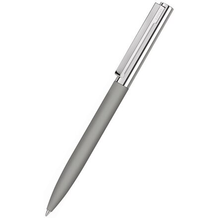 Ручка шариковая автоматическая "Bright Gum" софт-тач, серый/серебристый