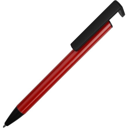Ручка-подставка шариковая автоматическая "Кипер Металл" красный/черный