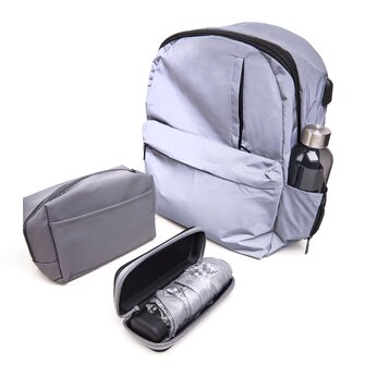 Набор подарочный: рюкзак "Reflector", зонт Frisco, бутылка для воды "Rill", косметичка "Sofit"