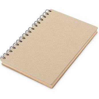 Блокнот на спирали в картонной обложке с переработанной бумагой "Mania", натуральный
