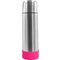 Термос "Picnic Silver To Go" с манжетой, серебристый/розовый