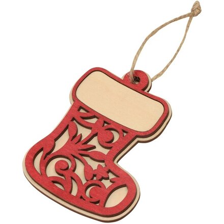Подвеска деревянная «Новогодний валенок»