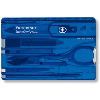 Карточка с инструментами "SwissCard Classic" прозрачный синий