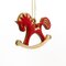 Игрушка елочная "Лошадка", красный/золотистый