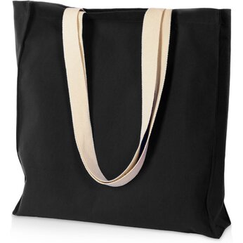 Сумка Donny их хлопка с донной складкой и парусиновыми ручками, черный