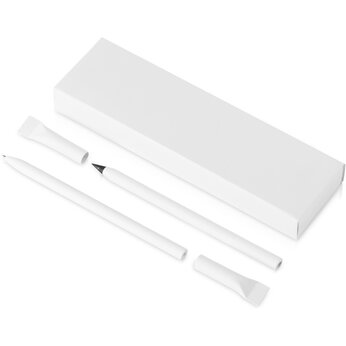 Набор из ручки и вечного карандаша из переработанной бумаги "Recycled Duo", белый