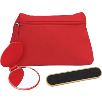 Набор подарочный: Косметичка "Sedna", пилка для ногтей, зеркало