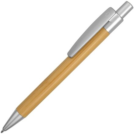 Ручка шариковая автоматическая "Borneo" светло-коричневый/серебристый