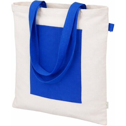 Сумка для покупокTopiс из переработанных материалов с наружным цветным карманом, синий