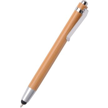 Ручка шариковая автоматическая "Touch Bamboo" коричневый/серебристый
