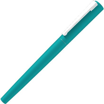 Ручка-роллер "Brush R Gum" софт-тач, бирюзовый/серебристый