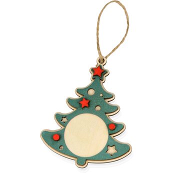 Подвеска "Елка" светло-коричневый/зеленый