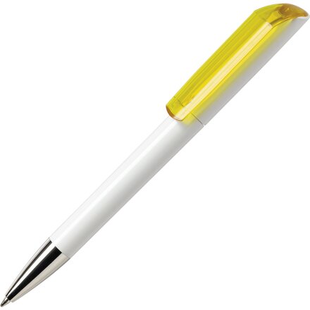 Ручка шариковая автоматическая "Flow B 30 CR" белый/желтый