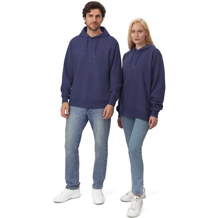 Толстовка с капюшоном «Lisbon» унисекс, темно-синий, M