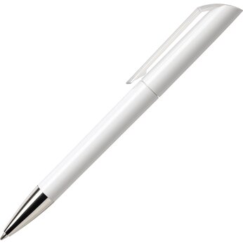 Ручка шариковая автоматическая "Flow B 30 CR" белый/прозрачный