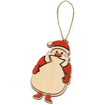 Подвеска "Дед Мороз" светло-коричневый/красный