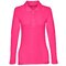 Рубашка-поло женская "Bern" 210, M, с длинным рукавом, фуксия