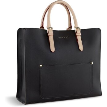 Сумка-шоппер BUGATTI Ella, темно-коричневая, полиуретан, 37х12х31 см