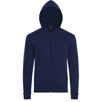 Толстовка худи унисекс "Stone" на молнии 260, S, темно-синий