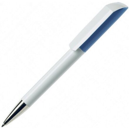 Ручка шариковая автоматическая "Flow BC CR" белый/голубой