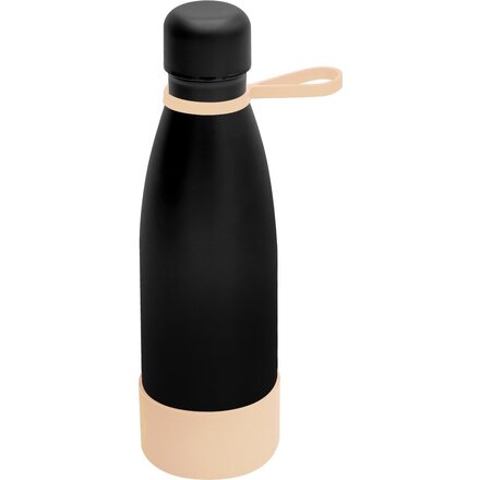 Термобутылка  "Olivia To Go" с манжетой, черный/бежевый