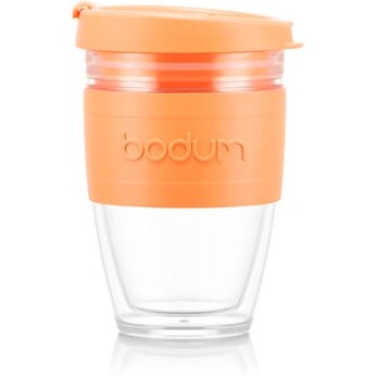 Стакан "Joycup" с крышкой, прозраный/оранжевый