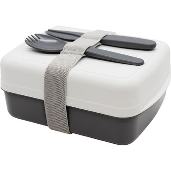 Контейнер для еды "Lunch Green Line", белый/серый