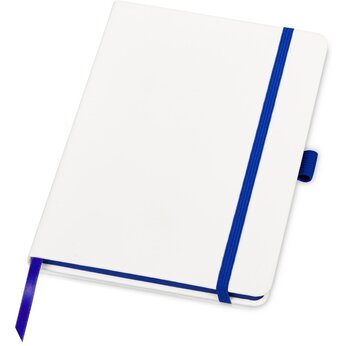 Блокнот "ColorNote White", твердая обложка A5, 80 листов, белый с синим