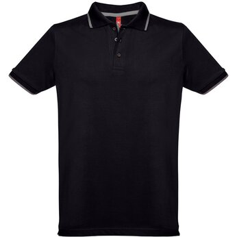 Рубашка-поло мужская "Spectrum" 195, XXL, черный/белый