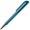Ручка шариковая автоматическая "Flow T-GOM C CR" софт-тач, темно-бирюзовый/серебристый