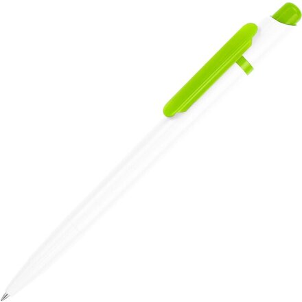 Ручка шариковая автоматическая "Этюд" белый/зеленое яблоко