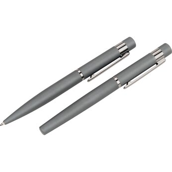 Набор: ручка шариковая автоматическая, роллер "Porto vehlo MoLu" белый/серебристый