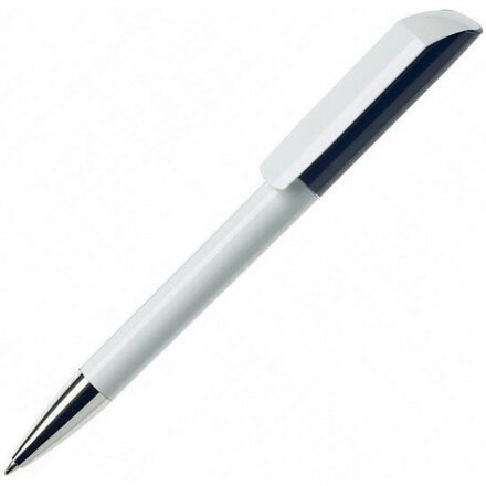 Ручка шариковая автоматическая "Flow BC CR" белый/черный
