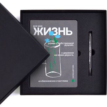 Набор подарочный: блокнот А5 "1818-15", ручка шарик/автомат "Factor Touch", серый