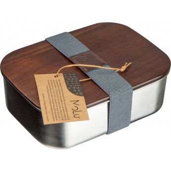 Контейнер для еды "Banus" серебристый/коричневый