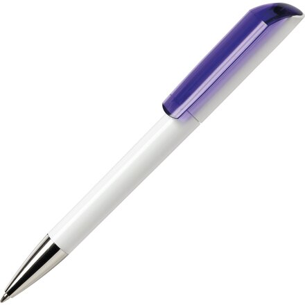 Ручка шариковая автоматическая "Flow B 30 CR" белый/темно-фиолетовый