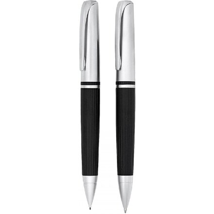 Набор "Editor": ручка шариковая и карандаш автоматический, черный/серебристый