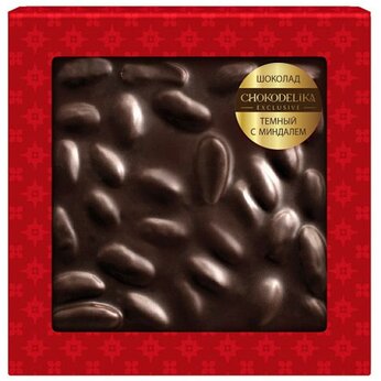 Шоколад темный с миндалем, 80 г