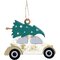 Игрушка елочная "Машинка", белый/золотистый/зеленый