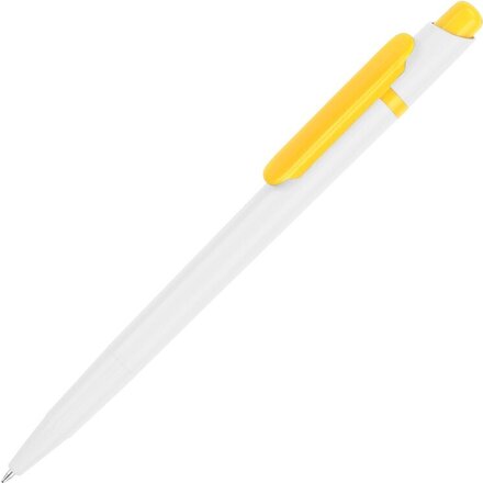 Ручка шариковая автоматическая "Этюд" белый/желтый