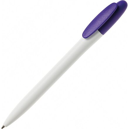 Ручка шариковая автоматическая "Bay MATT BC" белый/темно-фиолетовый