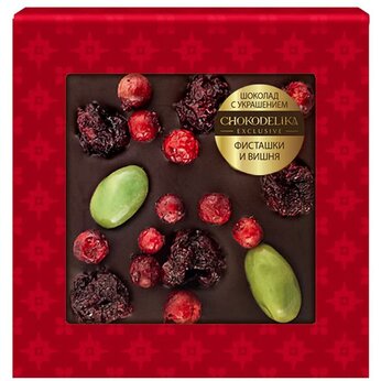 Шоколад темный "Фисташки и вишня" 35 г