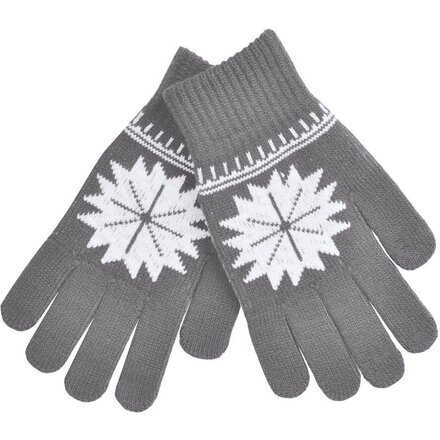 Перчатки для сенсорного экрана "Снежинка" серый