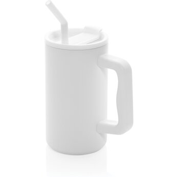 Кружка термическая "Cube" с трубочкой, белый