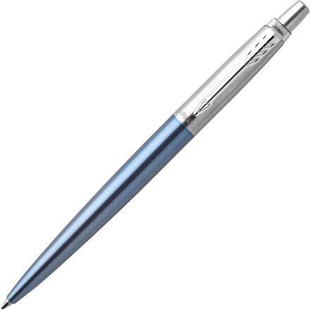 Ручка шариковая автоматическая "Jotter Waterloo Blue CT" голубой/серебристый