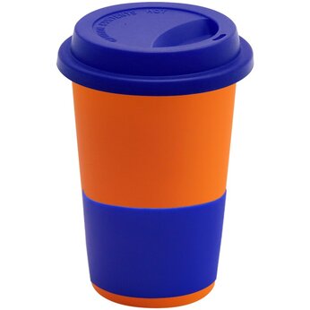 Кружка "Magic To Go" софт-тач, оранжевый/темно-синий