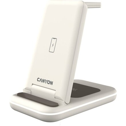 Беспроводное зарядное устройство 3-в-1 CANYON WS-304 (CNS-WCS304B), 15W, бежевый