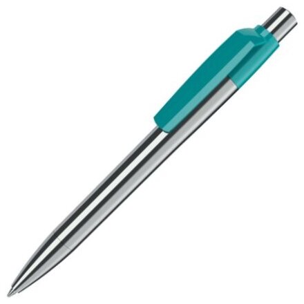 Ручка шариковая автоматическая "Mood Metal M M1" серебристый/темно-бирюзовый
