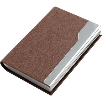 Визитница карманная "Marcle", коричневый/серебристый